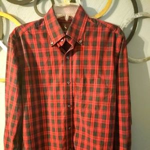 Tailorbyrd Plaid Shirt Red/Black Plaid - Size Medium
